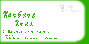 norbert kres business card